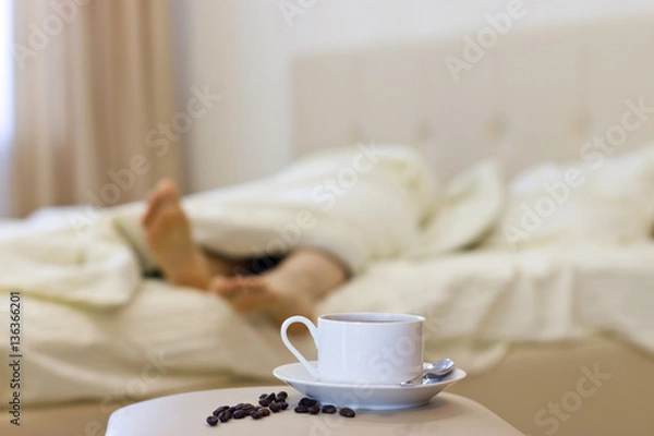 Obraz Morning coffee in bed.
