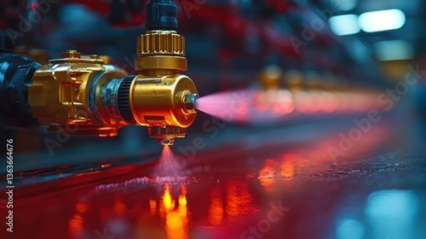 Fototapeta Industrial Spraying System: Precision Coating Technology