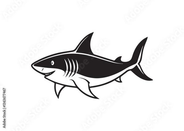 Obraz Shark silhouette vector