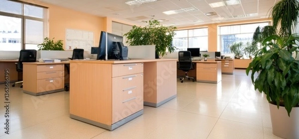 Obraz Open office with desks and computers
