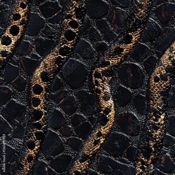 Obraz seamless Luxurious black and gold texture with elegant patterning for a sophisticated and opulent artistic design