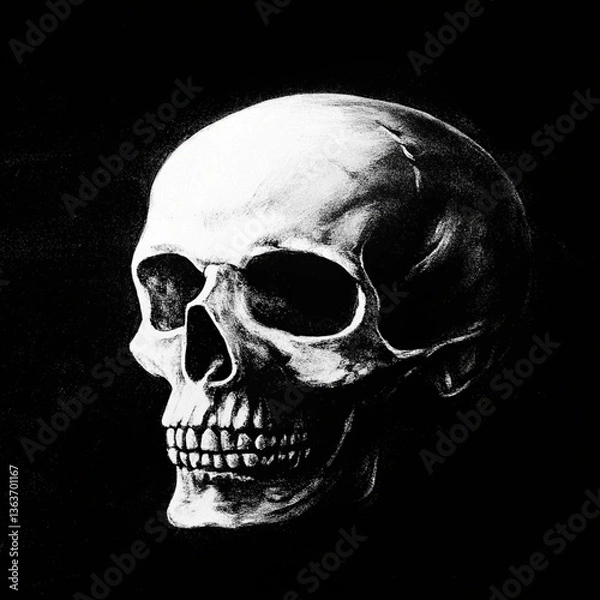 Fototapeta skull on black background