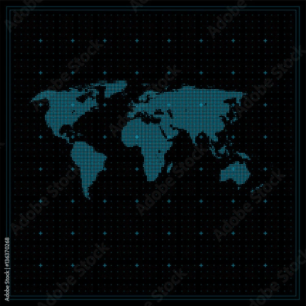 Fototapeta Dotted world map. Global communication.
