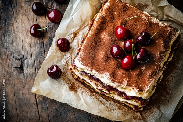 Fototapeta Rustic Chocolate Lava Cake with Molten Center