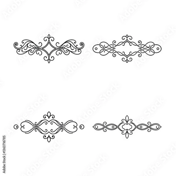 Fototapeta set of decorative elements