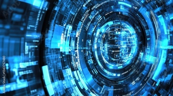 Fototapeta Futuristic cybersecurity vault securing fintech platforms and encrypted payment gateways.