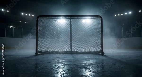 Fototapeta Hockey Goal Net with Lights