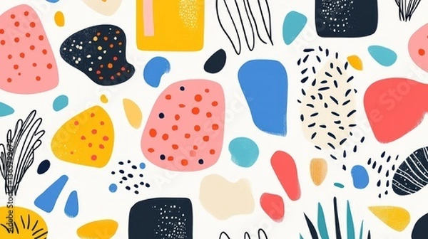 Fototapeta Abstract colorful shapes background design for website banner