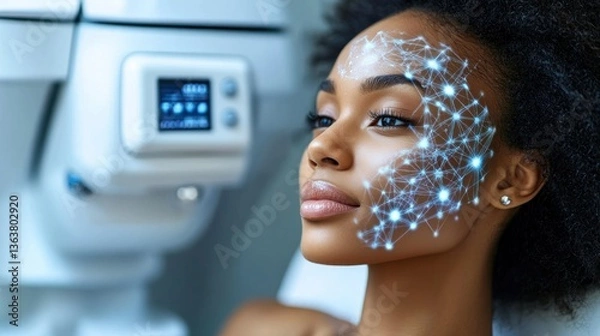 Obraz AI Skincare: Futuristic Facial Treatment