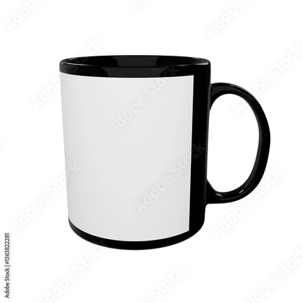 Obraz black mug with white stripe