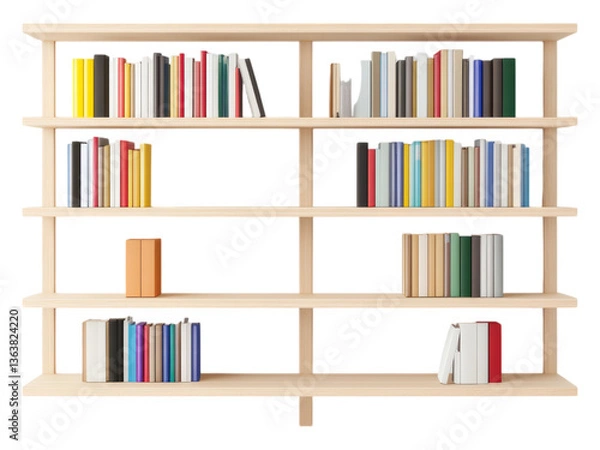 Obraz Modern Minimalist Bookshelf with Colorful Spines