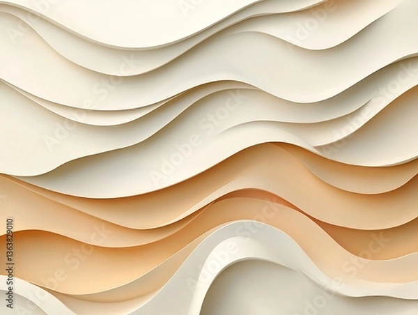 Fototapeta Abstract Wave Patterns with Layered Beige and Brown Textures