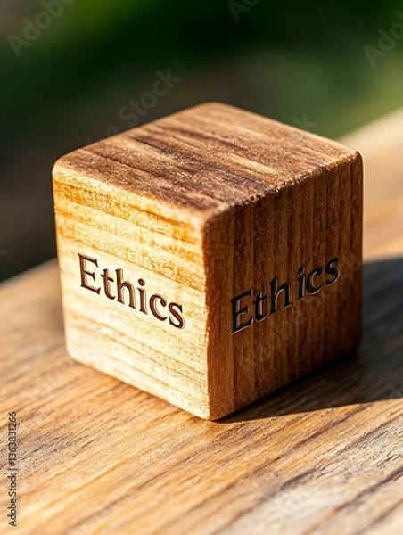 Obraz Wooden Cube Ethics Concept