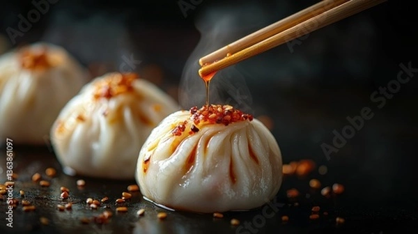 Obraz Delicious Spicy Xiao Long Bao Dumplings
