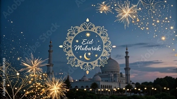 Fototapeta Eid Mubarak texture with beautiful background 