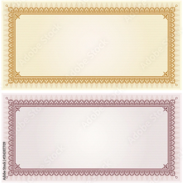 Obraz Certificate gift coupon blank template border frame background
