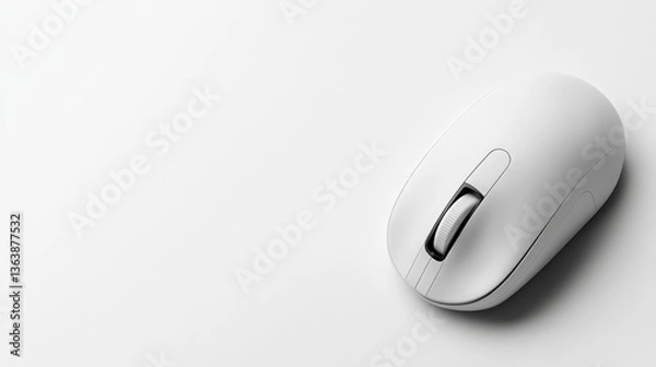 Obraz Wireless Computer Mouse on White Background
