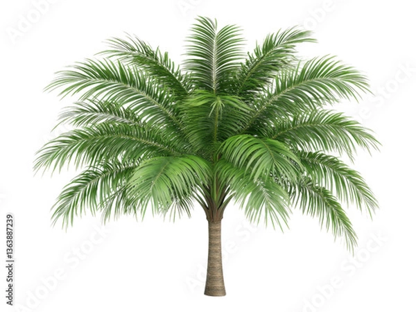Obraz Lush Green Palm Tree with Vibrant Fronds in Nature
