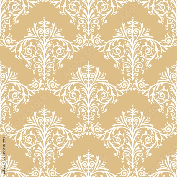 Fototapeta Damask Seamless Floral Pattern Background