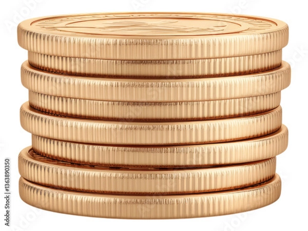 Obraz Stacked golden coins creating an elegant tower