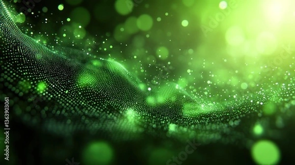 Fototapeta A pixelated green digital background