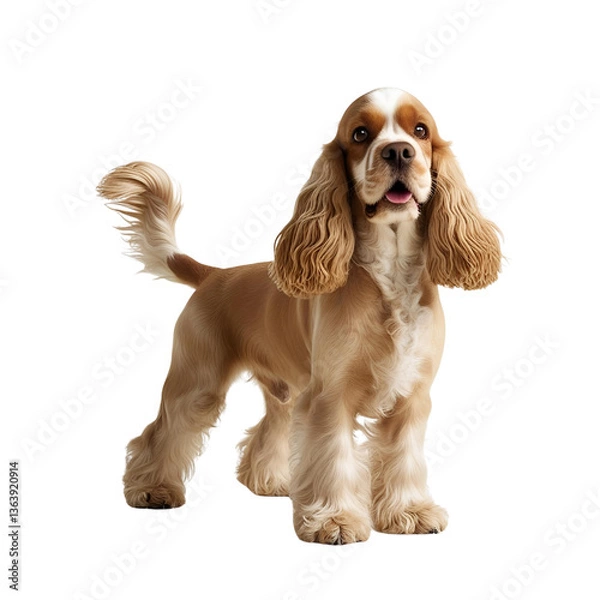 Obraz a  Cocker Spaniel dog close up  with white backdrop 