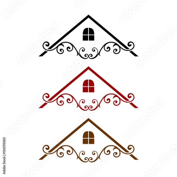Obraz Elegant Roof Vector. Real Estate, Building and Construction Logo Design