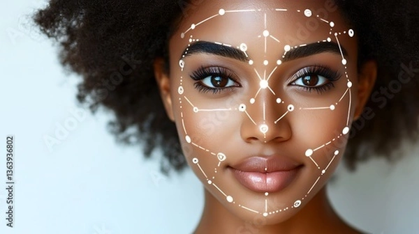 Obraz AI Face Recognition Technology.