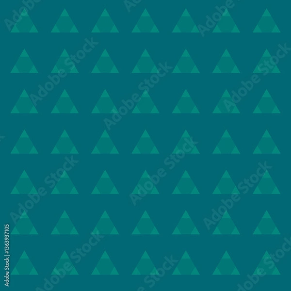 Fototapeta Teal geometric triangle pattern background, abstract design, repeating shapes, modern style