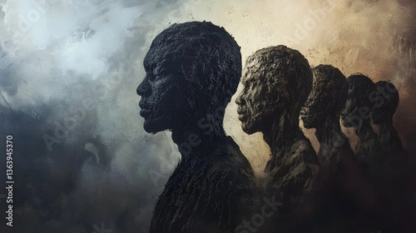 Obraz A compelling visual representation of the struggles faced by minority groups in society.