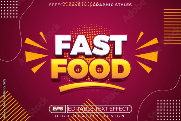 Obraz Editable 3d text effect fast food