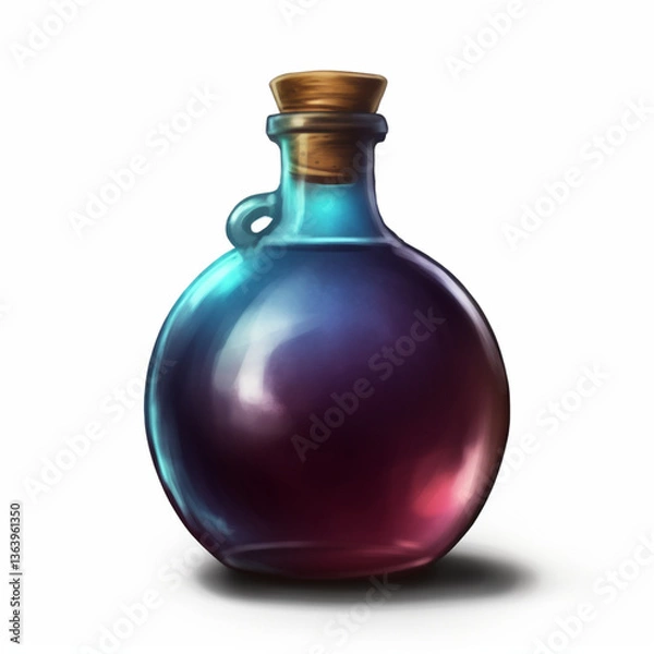 Fototapeta Beautiful round glass bottle AI generated 