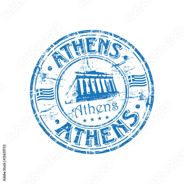 Fototapeta Athens grunge rubber stamp