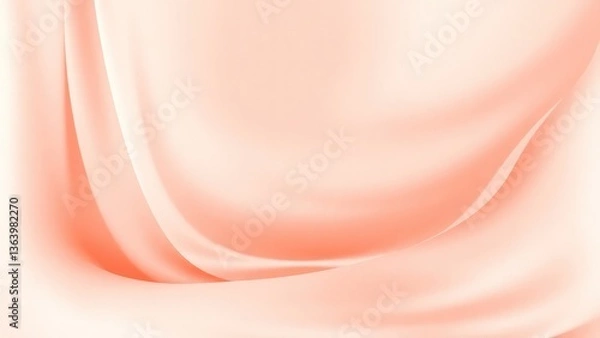 Fototapeta Light pale coral abstract elegant luxury background. Peach pink shade. Color gradient. Blurred lines, stripes. Drapery. Template. Empty. Web banner. Wide. Panoramic.
