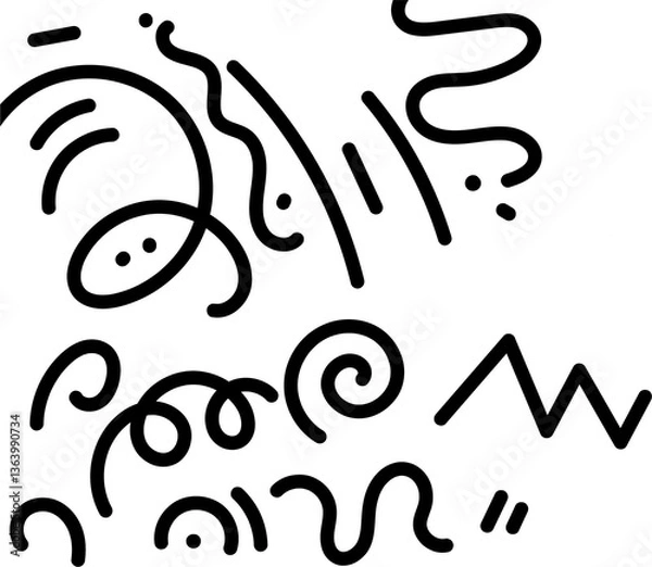 Fototapeta seamless lines, shape, circle, doodle, dot. abstract background in a minimalist style. monochrome pattern for print, paper, web design.  art illustration.