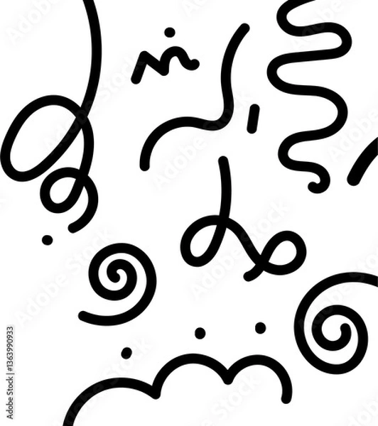 Fototapeta seamless lines, shape, circle, doodle, dot. abstract background in a minimalist style. monochrome pattern for print, paper, web design.  art illustration.