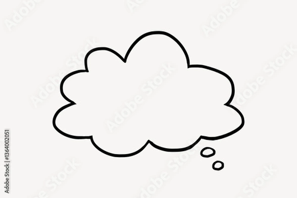 Obraz Simple thought bubble outline illustration