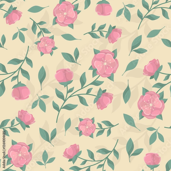 Obraz Aesthetic decorative floral seamless pattern