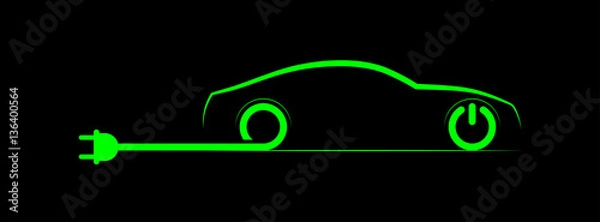 Obraz Symbol samochodu elektrycznego