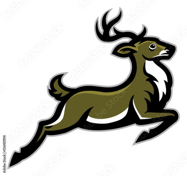 Fototapeta running deer mascot