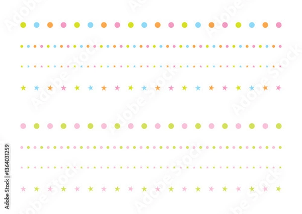 Obraz かわいいにぎやかな罫線の飾りイラスト