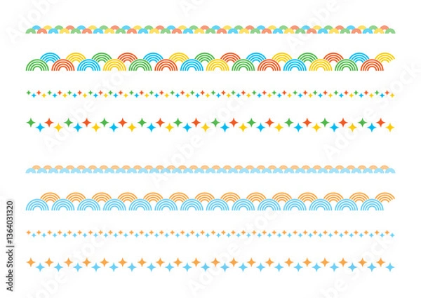 Obraz かわいいにぎやかな罫線の飾りイラスト