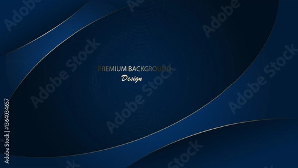 Fototapeta Dark blue abstract background vector design. Luxury blue background. Suit for banner, invitation, backdrop, award, invitation, etc