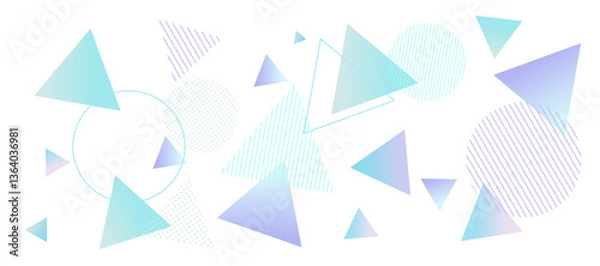 Obraz 夏をイメージした幾何学模様の背景イラスト　ジオメトリック　グラデーション　メンフィス