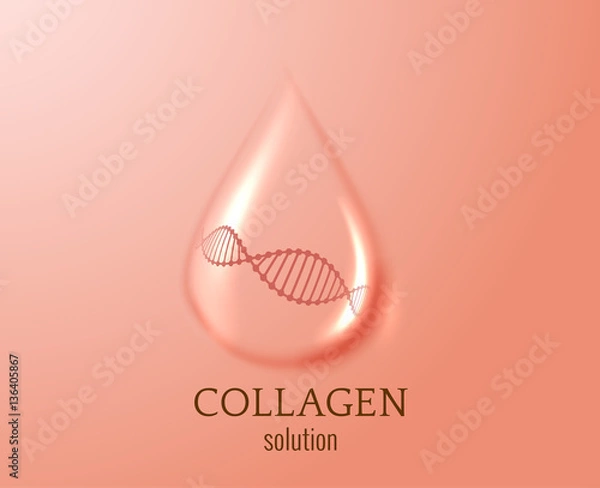 Fototapeta Collagen drop vector background. EPS10