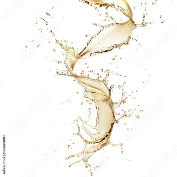 Obraz Stunning Dynamic Splash of Liquid with Beautiful Curves and Elegant Droplets for Creative Projects and Visual Narratives, isolated transparent background