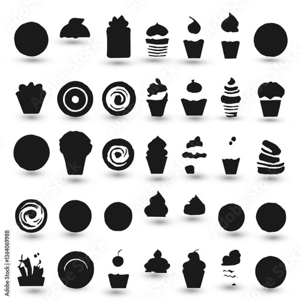 Fototapeta Set collection icon brand identity business catering bakery design 