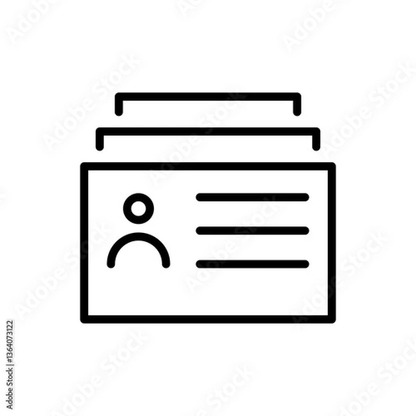 Fototapeta icon illustrating a stack of ID cards with transparent background
