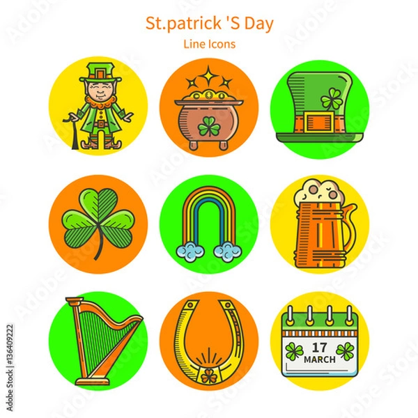 Obraz Ireland icons set