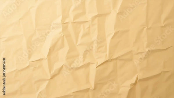 Fototapeta Close-Up View of Crumpled Brown Recycled Craft Paper Texture: A Simple Flat Vector Illustration for Eco-Friendly Business Concepts and Sustainable Design Backgrounds